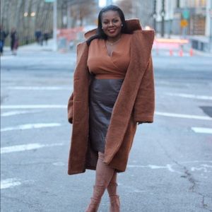 ASOS BROWN MAXI TEDDY COAT